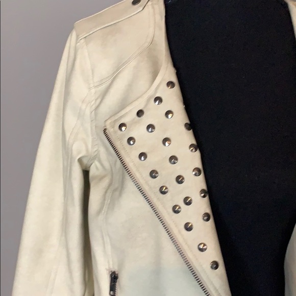 Rhyme & Echo Distressed Vegan Leather Moto Jacket - Picture 5 of 9